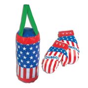 Kit Saco De Pancada Com Luvas De Boxe Infantil Estados Unidos USA EUA Brinquedo Fenix