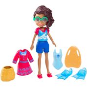 Boneca Polly Pocket Shani Aqua Atleta 7 cm Colorido Mattel