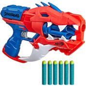 Lança Dardos Nerf Hasbro Dinosquad Raptor-Slash com Tambor e 6 Dardos