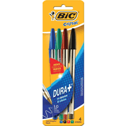 Caneta Esferográfica Cristal Azul Vermelha Preta e Verde BIC