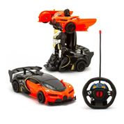 Changebot Carro que Vira Robô Controle Remoto Laranja - Pol