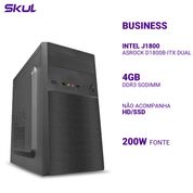 Computador Business B100 INTEL J1800 ASROCK D1800B-ITX Dual Core  2.41 GHZ sem HD/SSD Memória 4GB DDR3 Sodimm Fonte 200W