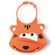 Babador de Silicone Silybib Leão Laranja 6+M Multikids Baby - BB042