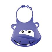 Babador de Silicone Silybib Hipopótamo Roxo 6+M Multikids Baby - BB044