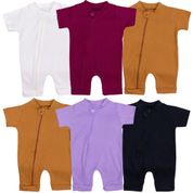 KIT BEBÊ FEMININO 6 MACACÕES CURTOS ROMPER - 95492