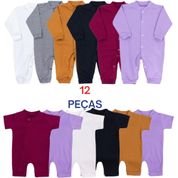 KIT BEBÊ FEMININO 6 MACACÕES LONGOS + 6 ROMPER - 95482