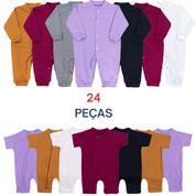 KIT BEBÊ FEMININO 12 MACACÕES LONGOS + 12 ROMPER - 95484