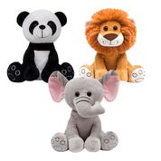 KIT 3 PELÚCIAS INFANTIL BEBE URSINHO GRANDE 25 CM SAFARI ANIMAIS BICHINHOS ANTIALÉRGICO DECORAÇÃO BUBA Cor:Pandinha/Leao