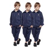 KIT 3 CONJUNTOS CASACO E CALÇA ESPORTIVO AGASALHO INFANTIL BEBE UNIFORME INVERNO DE FRIO PELUCIADO Tamanho: 06;Cor:Azul