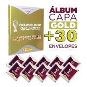 Kit Álbum CAPA DURA DOURADO + 30 Envelopes Figurinhas Copa do Mundo - Panini