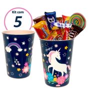 Kit 5 Copo de Unicórnio para Festa infantil e Aniversário 320ml