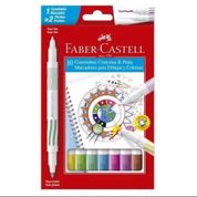 Canetinha Contorna e Pinta Duas Pontas 10 Cores Faber Castell