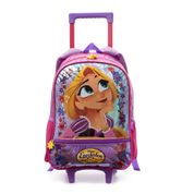 Mochila Infantil Feminina Disney Enrolados com Rodinha Roxa