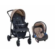 Carrinho de Bebê Ecco com Bebê Conforto Touring X Travel System Burigotto Bege