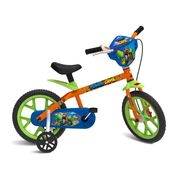 Bicicleta Infantil Aro 14 Power Game - Laranja/Verde - Bandeirante