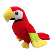 Arara Vermelha De Pelúcia 18 cm com Ventosa