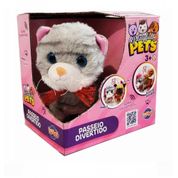 Gato Cinza Playfull Pets Passeio Divertido - Toyng 046463