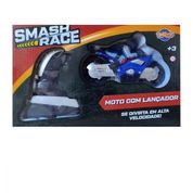 Azul Smash Race Moto Com Lançador - Toyng 041975