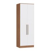 Guarda Roupa Modulado Requinte com 2 Portas - Macadâmia/Branco Line