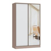 Guarda Roupa Modulado Requinte com 2 Portas de Correr e Espelho - Duna Line/Branco Line