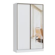 Guarda Roupa Modulado Requinte com 2 Portas de Correr e Espelho - Branco Line