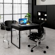 Escrivaninha Industrial Kuadra com 2 Gavetas 90 cm - Preto