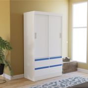 Guarda Roupa Arezzo Flex com 2 Portas - Branco/Azul