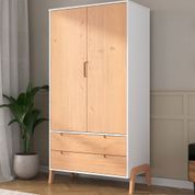 Guarda Roupa com 2 Portas - Branco/Pinus