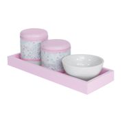 Kit Higiene Slim Rosa Capa Jardim Rosa