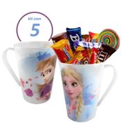 Kit 5 Canecas Frozen Anna Elsa Lembrancinhas Decoração de Festa