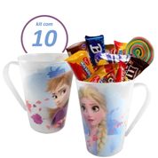 Kit 10 Canecas Frozen Anna Elsa Lembrancinhas Decoração de Festa