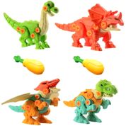 Kit 4 Dinossauros de Montar com Chave Infantil Educativo