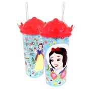 Kit 2 Copos da Branca de Neve Coroa decorativa e Canudo Plasútil