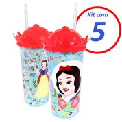 Kit 5 Copos de Lembranças de Festa Infantil Aniversário Branca de Neve