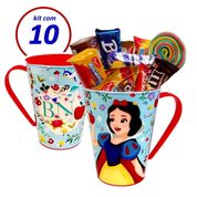 Kit 10 Caneca para Doces Lembranças de Festa Branca de Neve