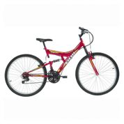 Bicicleta Aro 26 Polimet Full Suspension Kanguru 7004 com 18 Marchas Dupla Suspensão