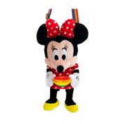 Mini Bolsa Pelúcia Minnie Coração Arco-Íris 20cm: Disney