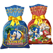 12 Sacolas Sonic Saquinho Lembrancinha Surpresa Festa De Aniversário