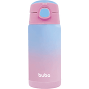 Garrafa Térmica Infantil Canudo Parede Dupla Inox Rosa 400ml