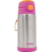 Garrafa Térmica Infantil Buba C/ Canudo Silicone 400ml Inox