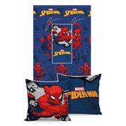 Manta que Vira Almofada Marvel Jolitex 45x45cm Homem-Aranha 150x200 cm