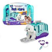 Maleta de Transporte c/ Acessorios Cachorro Branco Pet Care