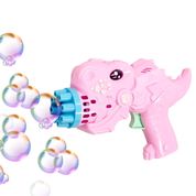 Lançador de Bolhas de Sabão Automático Infantil Dinossauro Rosa