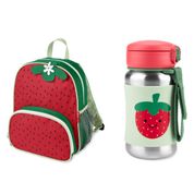 Kit Refeição Infantil Com Mochila e Garrafa Skip Hop Morango