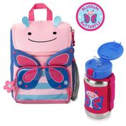 Kit Refeição Escolar Com Mochila E Garrafa Borboleta SkipHop