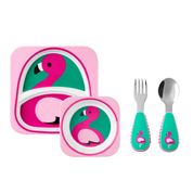 Kit Refeição Infantil Talheres e Pratos Flamingo Skip Hop