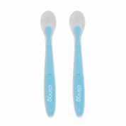 2 Colheres De Silicone Premium Azul - Clingo