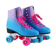 Patins Infantil 4 Rodas Feminino Roller Retrô Skate cor Azul com Lilás 35-36 BBR Toys