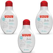 3 SHAMPOOS PARA BEBE FISHER PRICE 400 ML HIPOALERGÊNICO