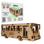 Brinquedo Quebra Cabeça 3D Onibus Mdf